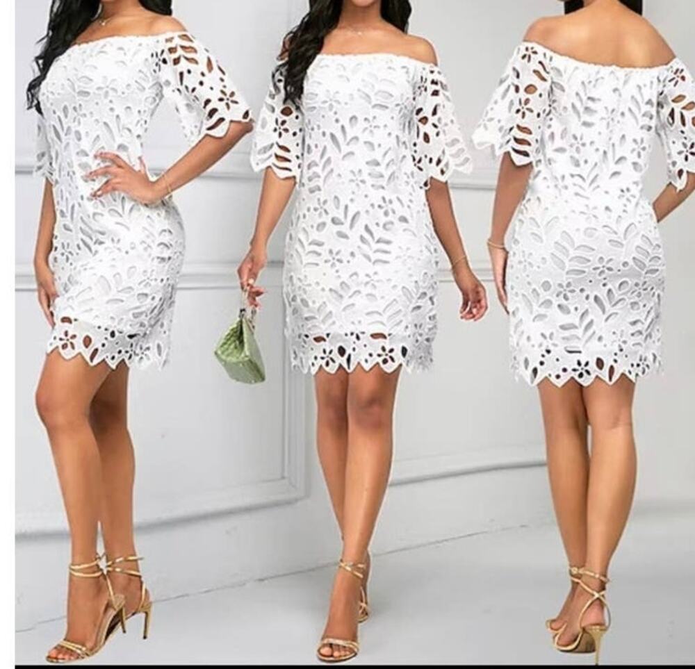NWT PRETTYGARDEN Off Shoulder Vintage Floral Lace Flare dress size small